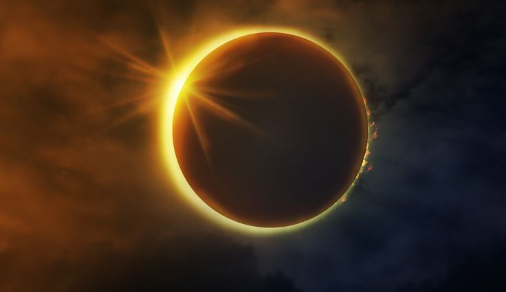 Solar eclipse in the sky